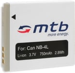 Batterie NB-4L pour Canon IXUS 30, 40, 50, 55, 60, 65, 70, 75, 80 is, 100 is...Voir liste!