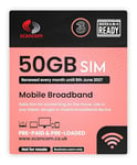 Three 50GB Data SIM - 5G Preloaded Data EVERY MONTH from now until 8th June 2027 - Perfect For Wifi Routers, Tablets & Phones - Optimised Business Grade 5G Data