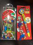 Super Mario Bros Stationery Set 5 Pcs + Multi Colour Pen - School Gamer Gift