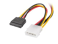 lanberg env.-hdsa 11cu 70-bs-0015 Molex (4 Broches) mâle vers SATA (15 Broches) Femelle 2 x Câble réseau, 15 cm Multicolore