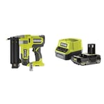 Ryobi - Cloueur d'assemblage 18G à air comprimé 18V - pointe de 15 à 50 mm - tête 1,2 mm - chargeur 105 pointes - Livré avec 500 pointes, 1 batterie 2Ah et 1 chargeur rapide