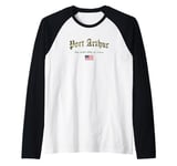 Port Arthur Gothic Design Camouflage Version Raglan Baseball Tee