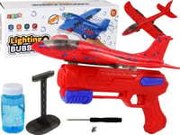 Leantoys Flygplan Tvål Bubbelpistol Avfyrare Röd