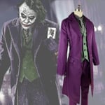 Högkvalitativ Heath Ledger Cosplay kostym Halloween Herrfilm The Dark Knight Joker Costume Lila jacka kompletta set K Yz full set L man