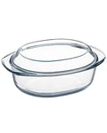 Oval Glass Casserole Dish With Lid Oven Proof, 1L Small Oven Dish with Lid, Microwavable Glass Dish with Lid