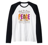 Peace Be Still, Jesus Calms The Sea King James Bible Verse Raglan Baseball Tee