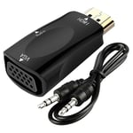 PC Laptop TV Box With 3.5mm Audio Cable Adaptor HDMI to VGA Converter Adapter