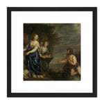 Von Sandrart Odysseus Nausicaa 8X8 Inch Square Wooden Framed Wall Art Print Picture with Mount