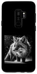 Coque pour Galaxy S9+ Élégante chemise d'art renard noir et blanc pour les amateurs de faune