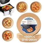 HONYAO Papier Cuisson Air Fryer 100 Pièces, 16-20cm Rond Papier Sulfurisé pour Friteuse a Air 2-4,2 L, Airfryer Parchemin Accessoires compatible avec Cosori Philips Cecotec Friteuse Sans Huile