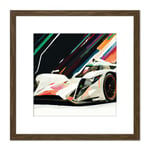 Motor Racing Motorsport Grand Prix F1 Vibrant Painting Square Wooden Framed Wall Art Print Picture 8X8 Inch