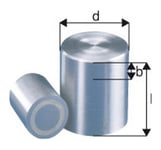 Aimant cylindrique, ø d : 40 mm, Hauteur l 45 mm, Réduction max. b 5 mm, Force de maintien : 240 n, Poids : 390 g