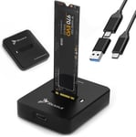 Adaptateur M.2 NVMe & SATA SSD, USB-C 3.2 Gen 2, 10 Gbps, montage sans outil, prise en charge de la station d'accueil pour 2230/2242/2260/2280, Plug and Play