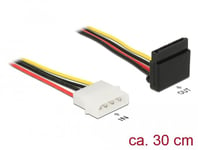 Delock SATA 15 pin receptacle > 4 pin Molex male metal - strømadapter - SATA-strøm til 4-pins intern strøm (12V) - 30 cm