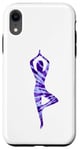 Coque pour iPhone XR Violet tie-dye pose arbre yoga