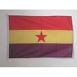 Drapeau Espagnol Républicain Etoile rouge 90x60cm - Drapeau Espagne républicaine 60 x 90 cm Spécial Extérieur - Drapeaux - AZ FLAG