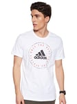 Adidas Men Must Haves Emblem Graphic Short Sleeve T-Shirt - White, Large