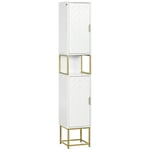 Narrow Bathroom Storage Cabinet with Open Shelf Adjustable Shelf