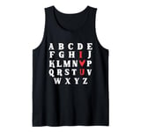 Alphabet ABC I Love You Valentine's Day Heart Tank Top