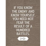 Artery8 Dictionary Inspiring Quote Sun Tzu Know Yourself Need Not Fear Result Large Wall Art Poster Print Thick Paper 18X24 Inch