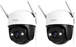 3K(5MP) Lot de 2 Caméra Surveillance WiFi Extérieur 360°, Caméra IP Exterieur WiFi PTZ, Vision Nocturne Couleur 30M, Détection de Personne AI, Suivi Intelligent, Étanche IP66,Audio.[G612]