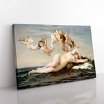 Big Box Art The Birth of Venus Vol.1 by Alexandre Cabanel Canvas Wall Art Print Ready to Hang Picture, 76 x 50 cm (30 x 20 Inch), Grey, Black, Grey