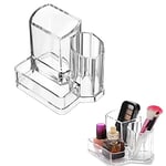 Organisateur De Maquillage, Rangement Maquillage, Transparent Organiseur Maquillage, Durable, pour Le Maquillage, Brosse à Dents, Stylo, Coton-Tige(5.3 * 3.4 * 4.3in)