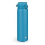 Ion8 Vacuum Insulated Stainless Steel 1 Litre Water Bottle, 920 ml/31 oz, Leak Proof, Easy to Open, Secure Lock, Dishwasher Safe, Carry Handle, Metal Water Bottle, Ideal for Sports and Yoga, Blue