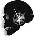 Instant Karma Clocks Wall Clock Vinyl Metal Punk Rock Skull Death, Black, 12inch