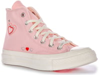 Converse A09113C Chuck 70 Y2K Heart Print Hi Top  Light Pink Womens UK 3 - 8