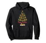 Bengal Cat Xmas Lighting Santa Bengal Cat Christmas Tree Pullover Hoodie