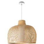 Paco Home - Plafonnier Bambou Suspension Boho Salon Lampe En Osier Suspendue Vintage E27 Beige (Ø52 cm), Lampe à suspension - Type 4