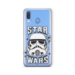 ERT GROUP Original Star Wars Stormtrooper TPU Case for Samsung Galaxy A40, Liquid Silicone Cover, Flexible and Slim, Protective for Screen, Shockproof and Anti-Scratch Phone Case Transparent