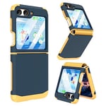 Designed for Galaxy Z Flip 6 Case with Hinge Protection for Samsung Flip 6 Case Heavy Duty Full Body Protective Phone Case Cover for Z Flip 6 5G(2024)-Dark Blue