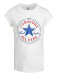 Converse Younger Girls Chuck Patch T-Shirt - White, White, Size 2-3 Years