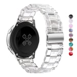 DEALELE Strap Compatible with Samsung Gear Sport/Galaxy 3 41mm / Galaxy Watch 4 / Galaxy Watch 42mm / Active 2 / Huawei GT2 42mm / GT3 42mm, 20mm Colorful Resin Replacement Bands, Transparent