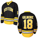 Happy Gilmore #18 Sandler 1996 Movie Ice Hockey Jersey Stitched Men Movie Hockey Jersey Men Black S-3XL (Black, X-Large), Black, XL