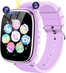 Montre Connectée Enfant,Montre Telephone Enfant Pour Filles Garçons Avec Appel Sos,Réveil Caméra Podomètre Musique Jeux Lampe De Poche,Smartwatch Cadeau Pour Garçons Filles De 4 À 12 Ans (Violet)