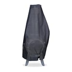 Relaxdays Protection poêle extérieur, H x D : 110 x 42 cm, étanche, Polyester 420D & PVC, pour cheminée extérieure, Noir