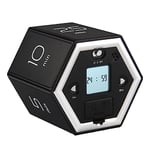 HUIOP Hexagon Digital Clock Timer Magnetic Cubes Timer Kitchen Hexagon Flip Timer for Studying Cooking Exercise Easy to Use Magnetic Flip Focus-Timer