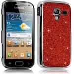 Etui Coque Rigide Pour Samsung Galaxy Ace 2 Style Paillette Couleur Rouge