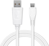 Câble Micro USB vers USB A 2.0 pour Tablette Samsung Galaxy Tab 3 8.0/3 10/4 7/4 8/4 10 / A 7 / A 10 / E 9.6 / Galaxy Note 8.0 Charge et Transfert données Data 1A PVC Blanc