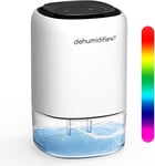 Deshumidificateur d air, Déshumidificateur de 1.4L pour la Maison, Arrêt Automatique et Lumière LED 7 couleurs, Portable, Déshumidificateur Silencieux pour Chambre, Bains, Armoire