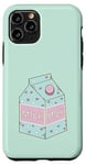 Coque pour iPhone 11 Pro Boîte à lait pour amoureux du lait Kawaii Bleu pâle