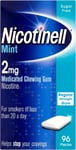 Nicotinell Nicotine Gum, Quit Smoking Aid, Mint Flavour, 2 mg, 96 Pieces