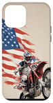 Coque pour iPhone 12 mini Dirt Track Racing Drapeau US Vintage Motocross Dirt Bike