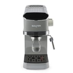 Salter Retro Espresso Machine – Coffee Machine with Milk Frothing Wand, Cappuccino/Latte, 20-Bar Pressure Pump, 1.35L Water Tank, Ground Coffee, Single/Double, Digital LED Display, 1350W, EK6185GRY