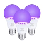 3 st 10w Ultraviolett Uv-lampa Fluorescerande Detektering Uv-lampa Svart Ljus Blå Lampa E26 110v 220v För