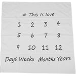 Swaddle Newborn Blanket Monthly Milestone Baby Photography Props (Size:2664