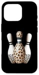 Coque pour iPhone 16 Pro Bowling Pins de bowling Imprimé léopard Guépard Sport Graphic